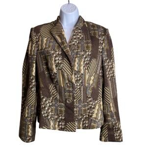 Vintage George Simonton Women's Jacquard Tapestry Blazer Jacket Size 8 Regal